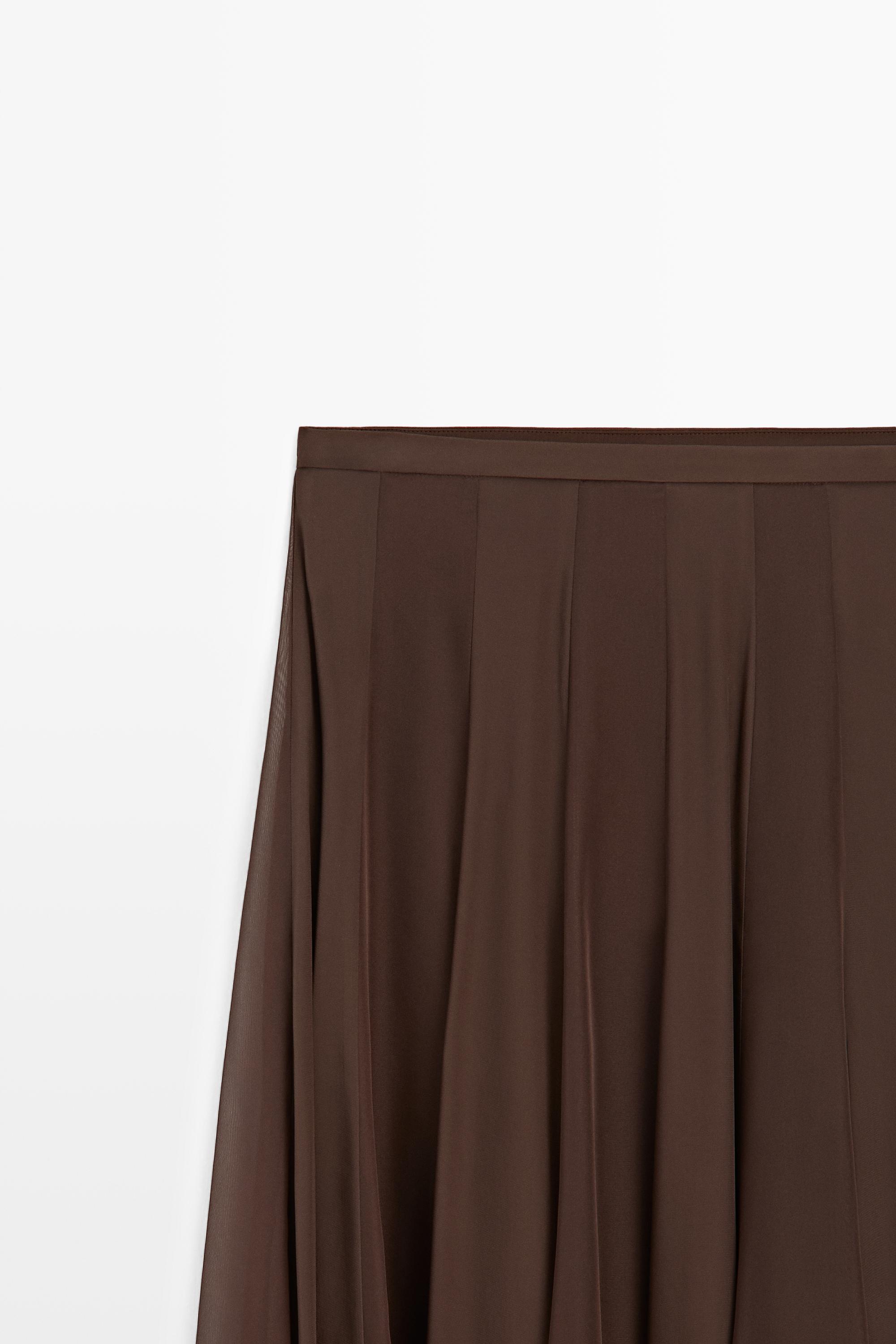 Flowing flared midi skirt